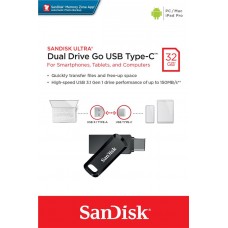 Накопичувач SanDisk 32GB USB 3.1 Type-A + Type-C Ultra Dual Drive Go Чорний