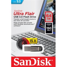 Накопичувач SanDisk 64GB USB 3.0 Type-A Flair R150MB/s Срібний