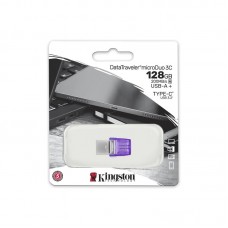 Накопичувач Kingston 128GB USB 3.2 Type-A Gen1 + Type-C DT microDuo 3C R200MB/s